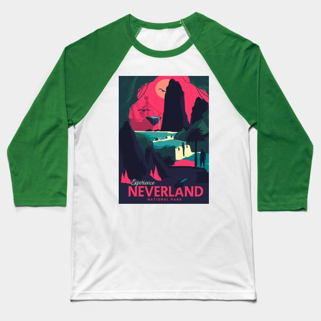 Neverland Baseball T-Shirt by Heymoonly